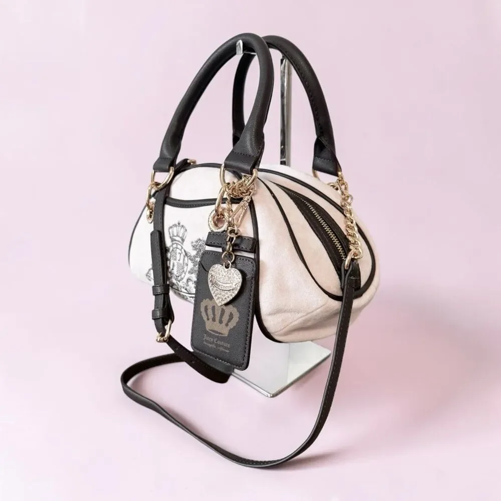 Juicy Couture Pale Pink Brown Classic Scottie Dog Satchel Handbag